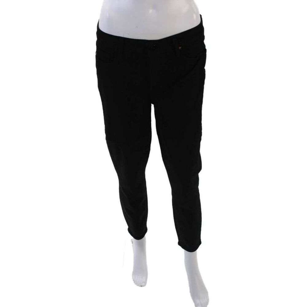 Paige Black Label Womens Verdugo Crop Skinny Leg Jeans Black Cotton Size 30